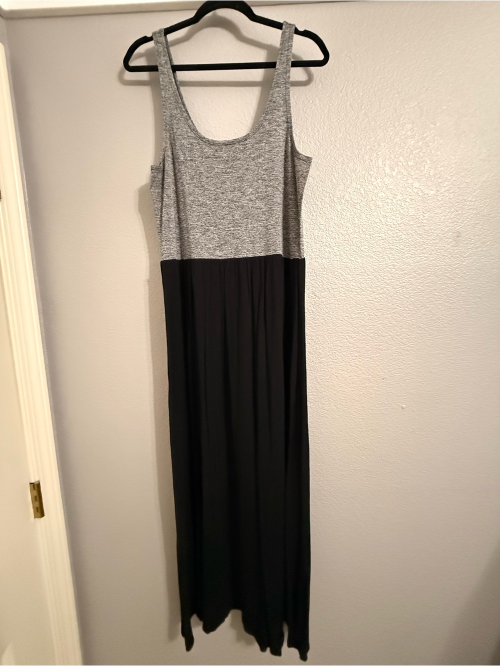 LOFT Grey & Black Colorblock Maxi Dress